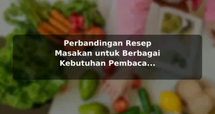 Perbandingan Resep Masakan untuk Berbagai Kebutuhan Pembaca sebelum Memulai